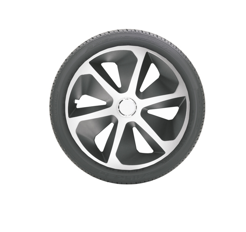 Set 4 Capace roti Grafit Roco II cu inel cromat 13', model elegant