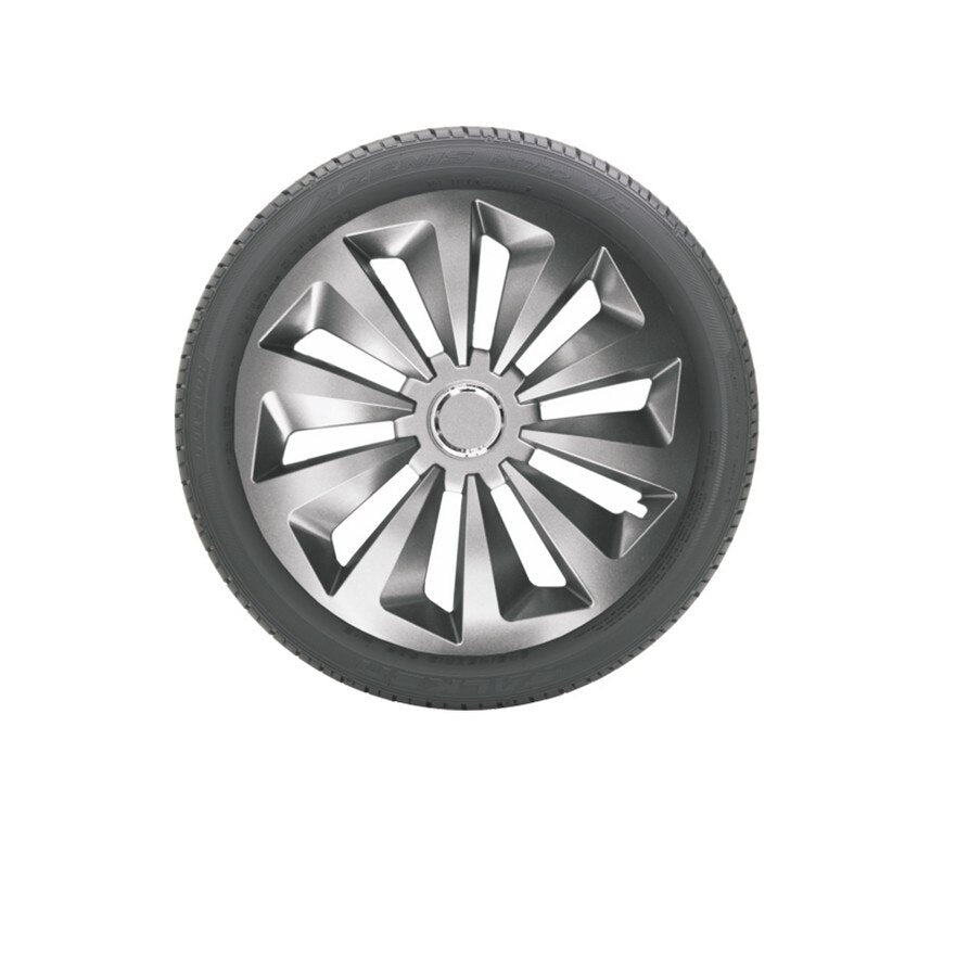 Set 4 Capace roti IDL - 14 inch - Capace roti Grafit FOX cu inel cromat, material rezistent la viteze mari