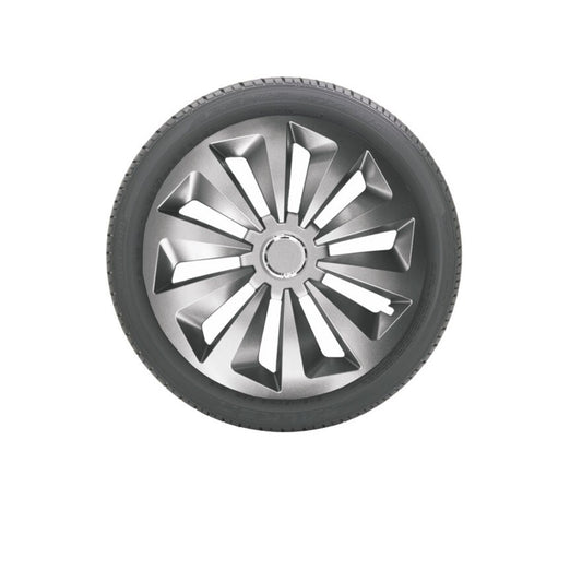 Set 4 Capace roti IDL - 14 inch - Capace roti Grafit FOX cu inel cromat, material rezistent la viteze mari