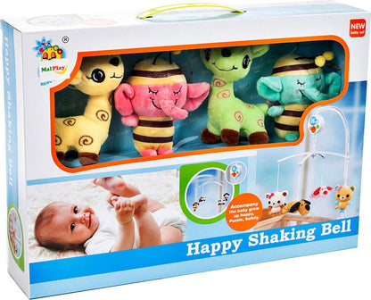 Carusel Interactiv IDL Plush Baby cu jucarii moi din plus si melodii , Inaltime 65cm , Latime 45cm , Deschidere 33cm , Model ce aduce zambetul pe buzele bebelusului datorita accesoriilor hazlii