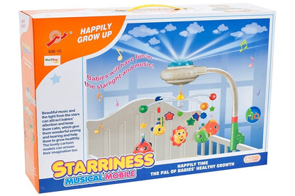 Carusel Muzical pentru patut cu Proiector stelute inclus, melodii linistitoare, jucarii detasabile, Volum reglabil, Magic Dreams