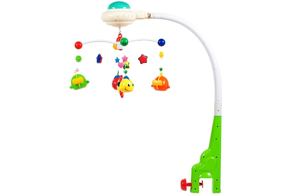 Carusel Muzical pentru patut cu Proiector stelute inclus, melodii linistitoare, jucarii detasabile, Volum reglabil, Magic Dreams