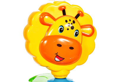 Carusel Interactiv IDL Ferma Fantastica cu Girafa, Maimuta, Iepuras, 3 Moduri de melodie, Dimensiune 50cm Inaltime, Clema de fixare rezistenta, Multicolor