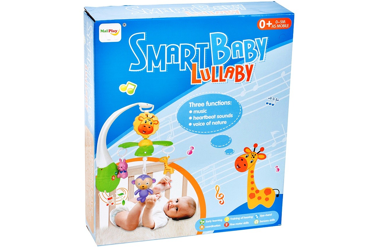 Carusel Interactiv IDL Ferma Fantastica cu Girafa, Maimuta, Iepuras, 3 Moduri de melodie, Dimensiune 50cm Inaltime, Clema de fixare rezistenta, Multicolor