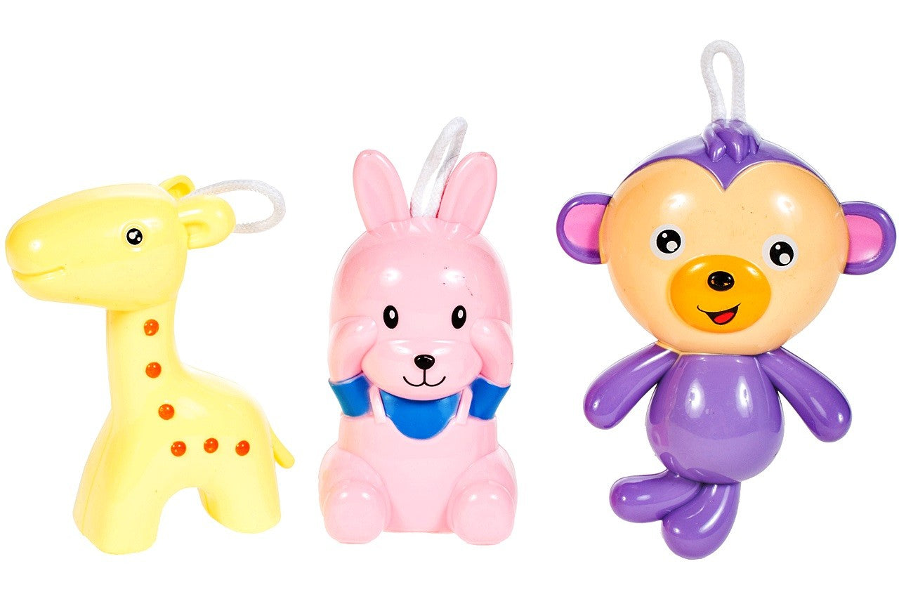 Carusel Interactiv IDL Ferma Fantastica cu Girafa, Maimuta, Iepuras, 3 Moduri de melodie, Dimensiune 50cm Inaltime, Clema de fixare rezistenta, Multicolor