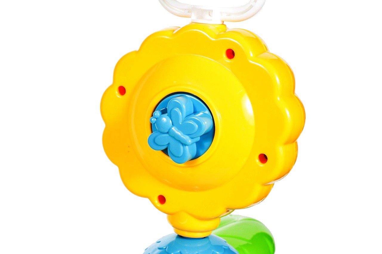 Carusel Interactiv IDL Ferma Fantastica cu Girafa, Maimuta, Iepuras, 3 Moduri de melodie, Dimensiune 50cm Inaltime, Clema de fixare rezistenta, Multicolor