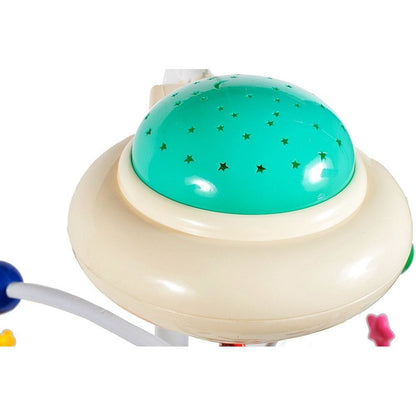 Carusel interactiv idealSTORE Baby Shine Sleep, Dimensiuni 50 x 33 x 12 cm, Echipat cu diverse melodii, Proiector cu stelute si jucarii rotative in forme variate si multicolore, Functionalitate pe baterii
