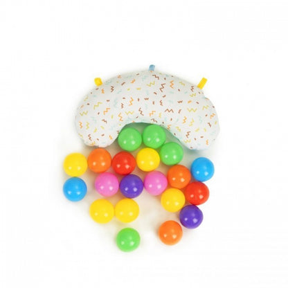 Salteluta de joaca tip cort cu 20 de bile colorate si jucarii ecotoys cc8734 - gri