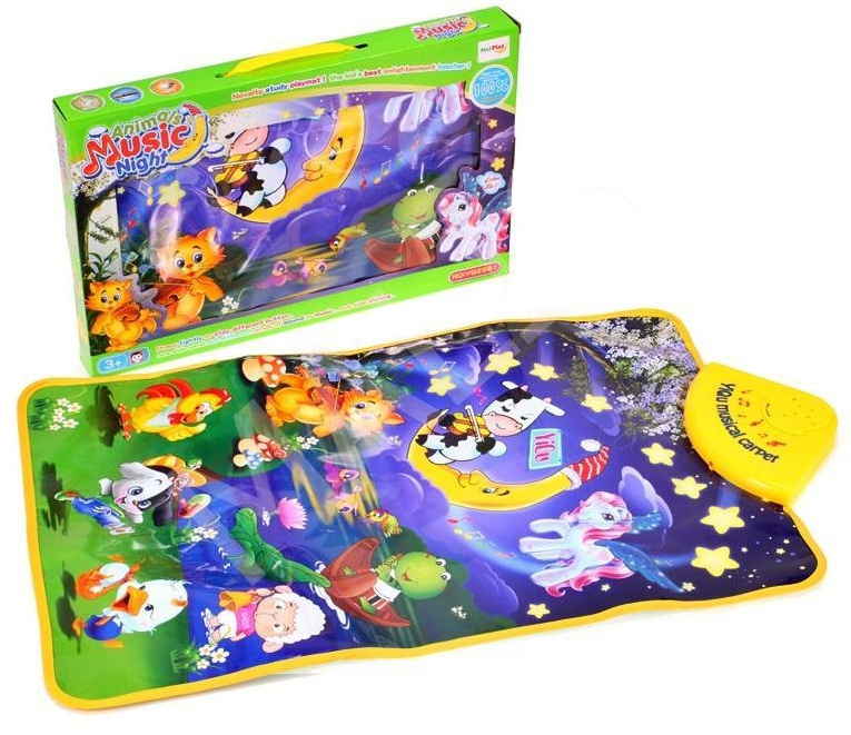 Covoras Educational Interactiv idealStore Ferma Vesela, Pentru bebelusi, 7 tipuri de sunete de animale, Melodii, Luminite