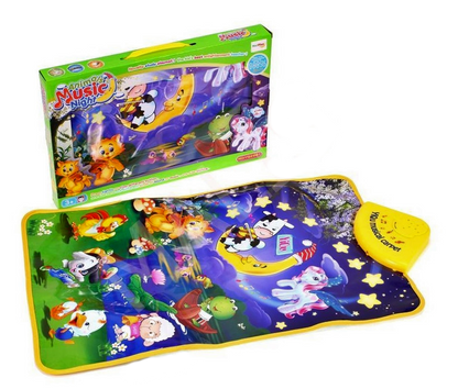 Covoras Educational Interactiv idealStore Ferma Vesela, Pentru bebelusi, 7 tipuri de sunete de animale, Melodii, Luminite