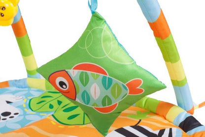 Centru de activitati tip Covoras Interactiv premium IDL Play Bebe , Pentru bebelusi, dezvolta abilitati motorii, stimuleaza simturile, Multitudine de accesori , Oglinda pentru copil