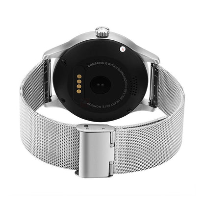 Ceas Smartwach ChromeFit, Design Elegant, G-Senzor, Monitorizare Batai Inima, Pedometru, Compatitbil Android & iOS, Curea Metalica Argintie, Display Color, Argintiu