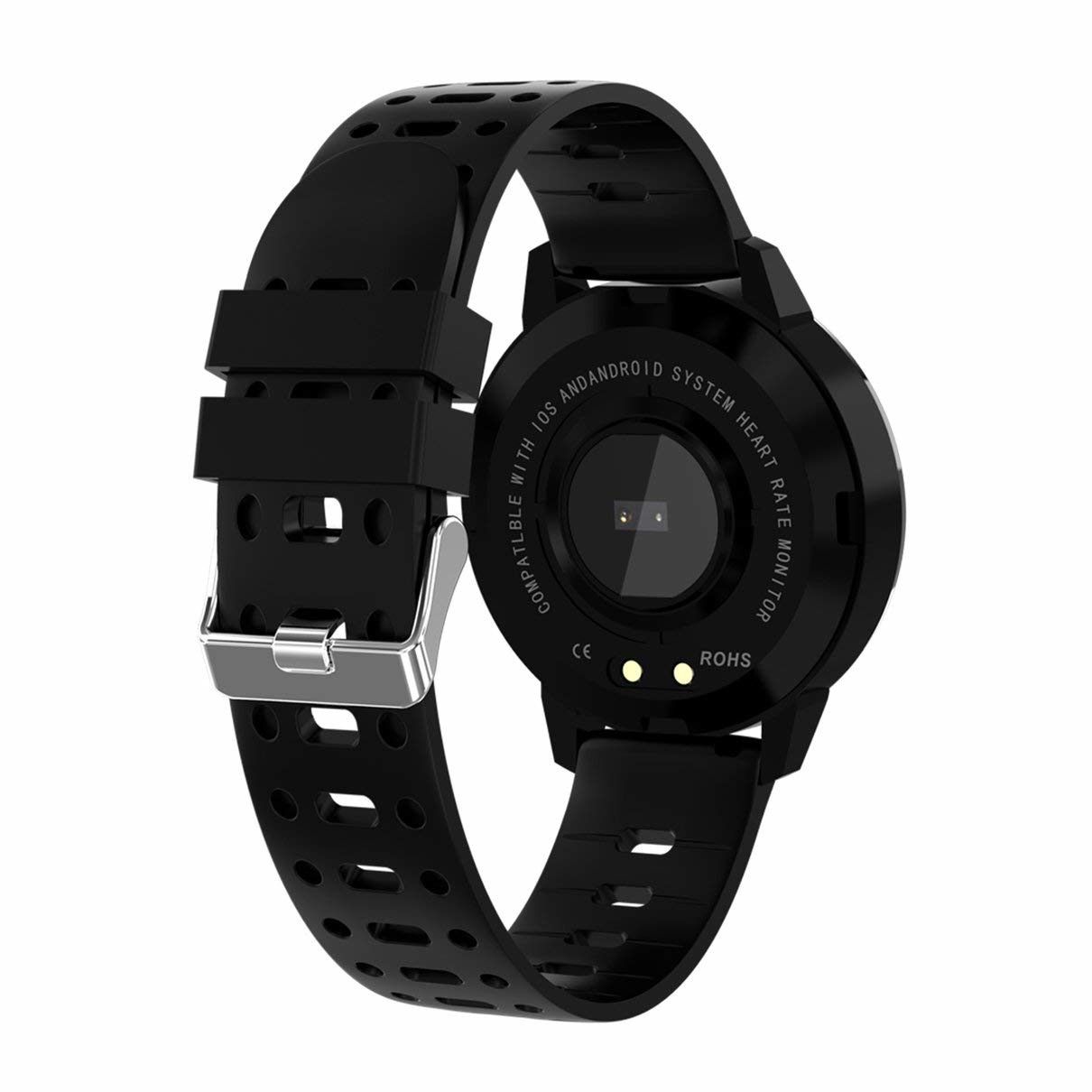 Ceas Smartwatch IDL Crimson Runner cu Bratara de Silicon Neagra si Moduri Sportive, Alergat, Mers, Ciclism, Alerta Apeluri, Senzor Citire Puls, Notificari Social Media, Culoare Negru