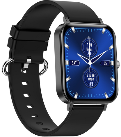 Ceas SmartWatch New Generation idealStore, Ecran Tactil 1.69 inch, IP68, Senzor Ritm Cardiac, Monitorizarea Oxigenului, Tensiunea Arteriala, Menstruatia, Notificari, Negru