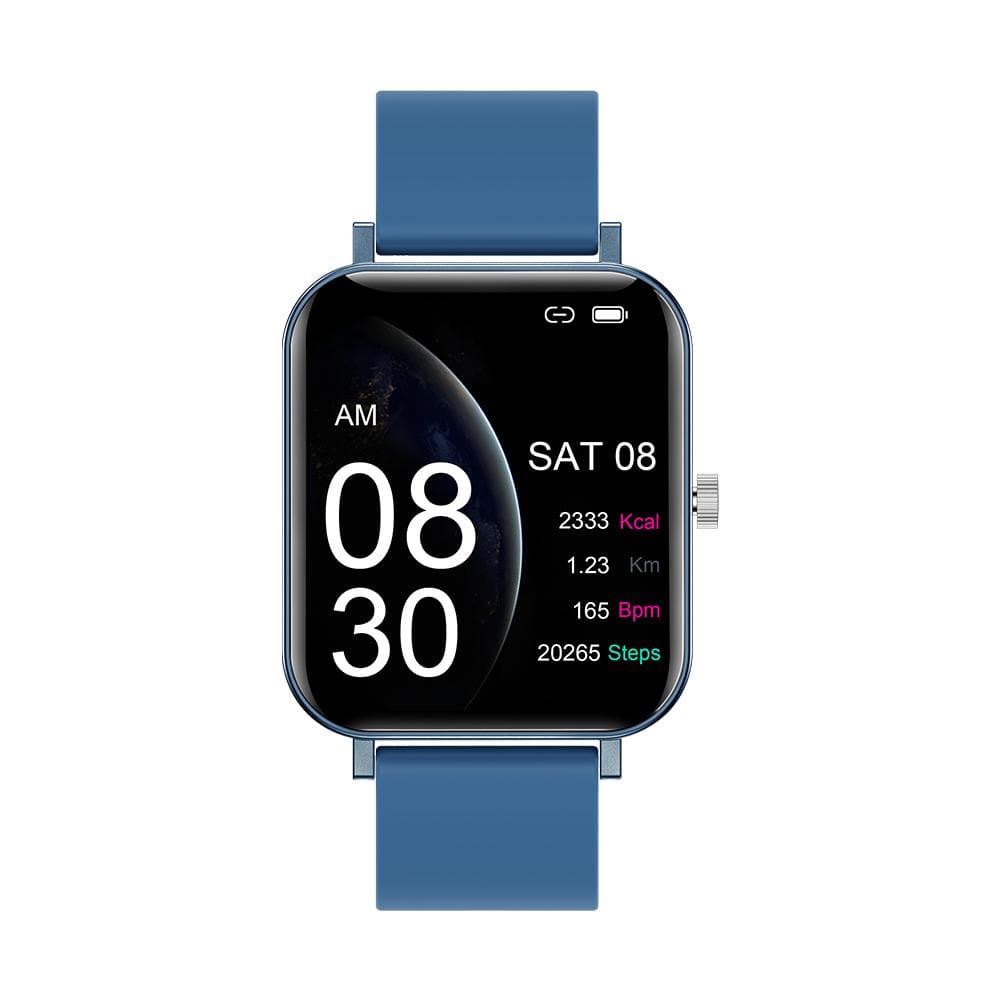 Ceas SmartWatch New Generation idealStore, Ecran Tactil 1.69 inch, IP68, Senzor Ritm Cardiac, Monitorizarea Oxigenului, Tensiunea Arteriala, Notificari, Albastru