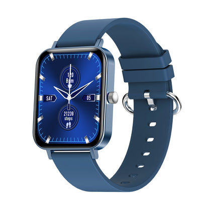 Ceas SmartWatch New Generation idealStore, Ecran Tactil 1.69 inch, IP68, Senzor Ritm Cardiac, Monitorizarea Oxigenului, Tensiunea Arteriala, Notificari, Albastru