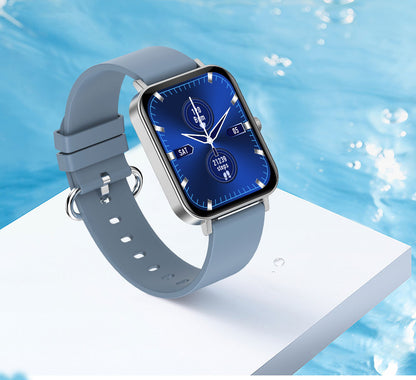 Ceas SmartWatch New Generation idealStore, Ecran Tactil 1.69 inch, IP 68, Senzor Ritm Cardiac, Monitorizarea Oxigenului, Tensiunea Arteriala, Menstruatia, Pedometru, Notificari, Gri