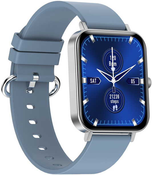 Ceas SmartWatch New Generation idealStore, Ecran Tactil 1.69 inch, IP 68, Senzor Ritm Cardiac, Monitorizarea Oxigenului, Tensiunea Arteriala, Menstruatia, Pedometru, Notificari, Gri