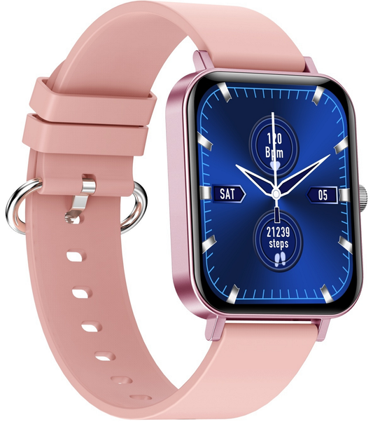 Ceas SmartWatch New Generation idealStore, Ecran Tactil 1.69 inch, Senzor Ritm Cardiac, Monitorizarea Oxigenului din Sange, Tensiunea Arteriala, Menstruatia, Notificari, Roz