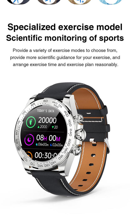 Smartwatch CharmPiele Silver IdealStore, Cadran din otel inoxidabil, Ecran tactil de 1.3 inch rezistent la apa, Monitorizare Ritm cardiac, Calorii, conectivitate Android sau IOS pentru aplicatii precum Whatsapp/Facebook