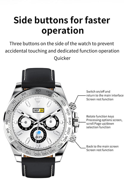 Smartwatch CharmPiele Silver IdealStore, Cadran din otel inoxidabil, Ecran tactil de 1.3 inch rezistent la apa, Monitorizare Ritm cardiac, Calorii, conectivitate Android sau IOS pentru aplicatii precum Whatsapp/Facebook