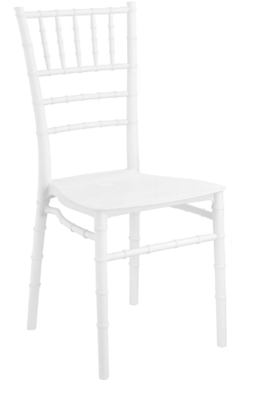 Set 6 Scaune Chiavari Premium ALB idealSTORE, Dimensiuni 87 x 43 x 47 cm, Spatar Inalt, Sezut Ergonomic, Design Elegant, Plastic Rezistent la Uzura, Pete, UV, Umezeala, Inghet, Temperaturi Mari, Sarcina 150 KG, Usor de Curatat
