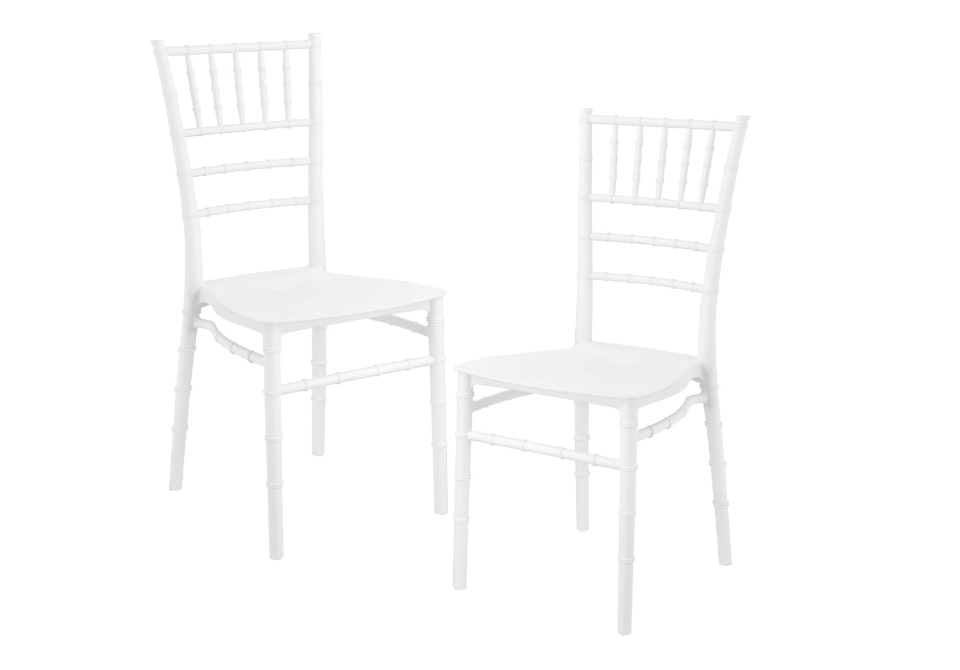 Set 6 Scaune Chiavari Premium ALB idealSTORE, Dimensiuni 87 x 43 x 47 cm, Spatar Inalt, Sezut Ergonomic, Design Elegant, Plastic Rezistent la Uzura, Pete, UV, Umezeala, Inghet, Temperaturi Mari, Sarcina 150 KG, Usor de Curatat