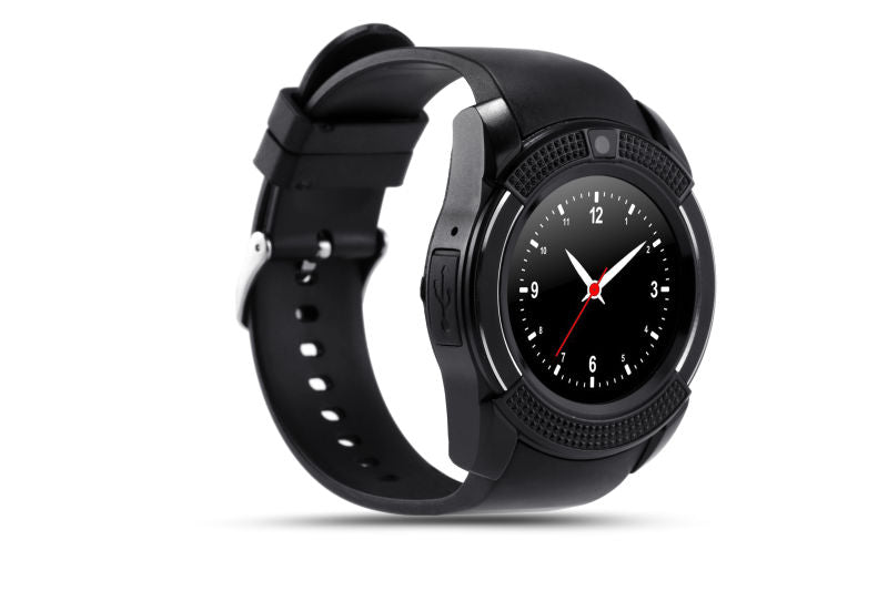 Ceas Smartwatch Chrono 8S Model 2018, Conectivitate Bluetooth 4.0, Camera foto, Functie Telefon, Ecran Lcd, Modul Anti Pierdere, Notificari pentru Facebook, Whatsapp, Sedentary remind, Black
