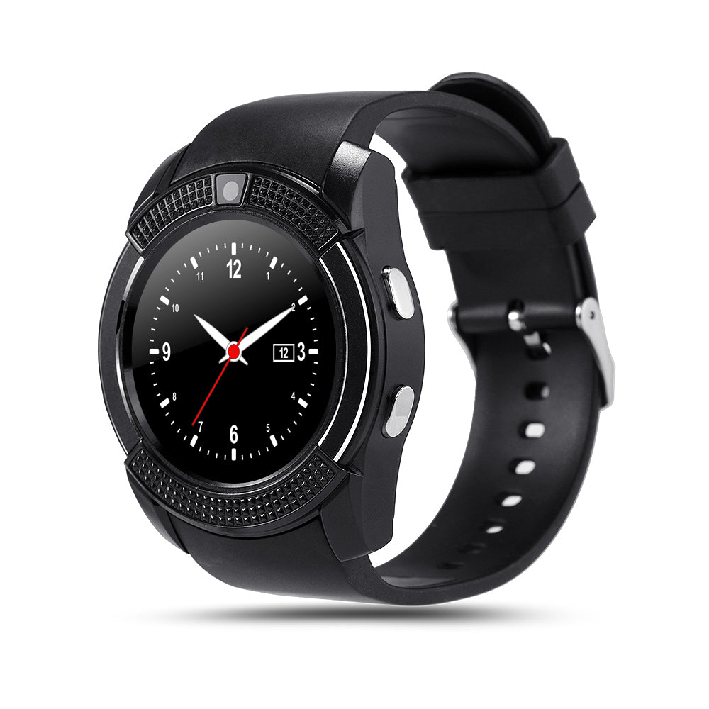 Ceas Smartwatch Chrono 8S Model 2018, Conectivitate Bluetooth 4.0, Camera foto, Functie Telefon, Ecran Lcd, Modul Anti Pierdere, Notificari pentru Facebook, Whatsapp, Sedentary remind, Black