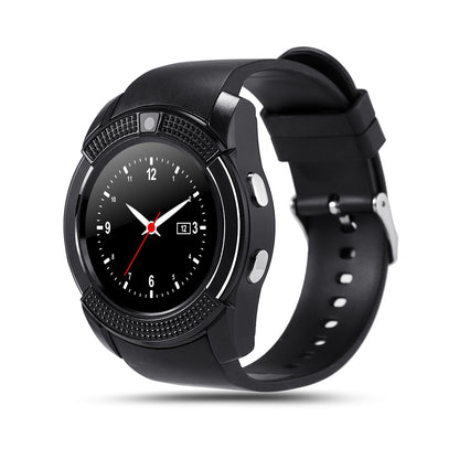 Ceas Smartwatch Chrono 8S Model 2018, Conectivitate Bluetooth 4.0, Camera foto, Functie Telefon, Ecran Lcd, Modul Anti Pierdere, Notificari pentru Facebook, Whatsapp, Sedentary remind, Black