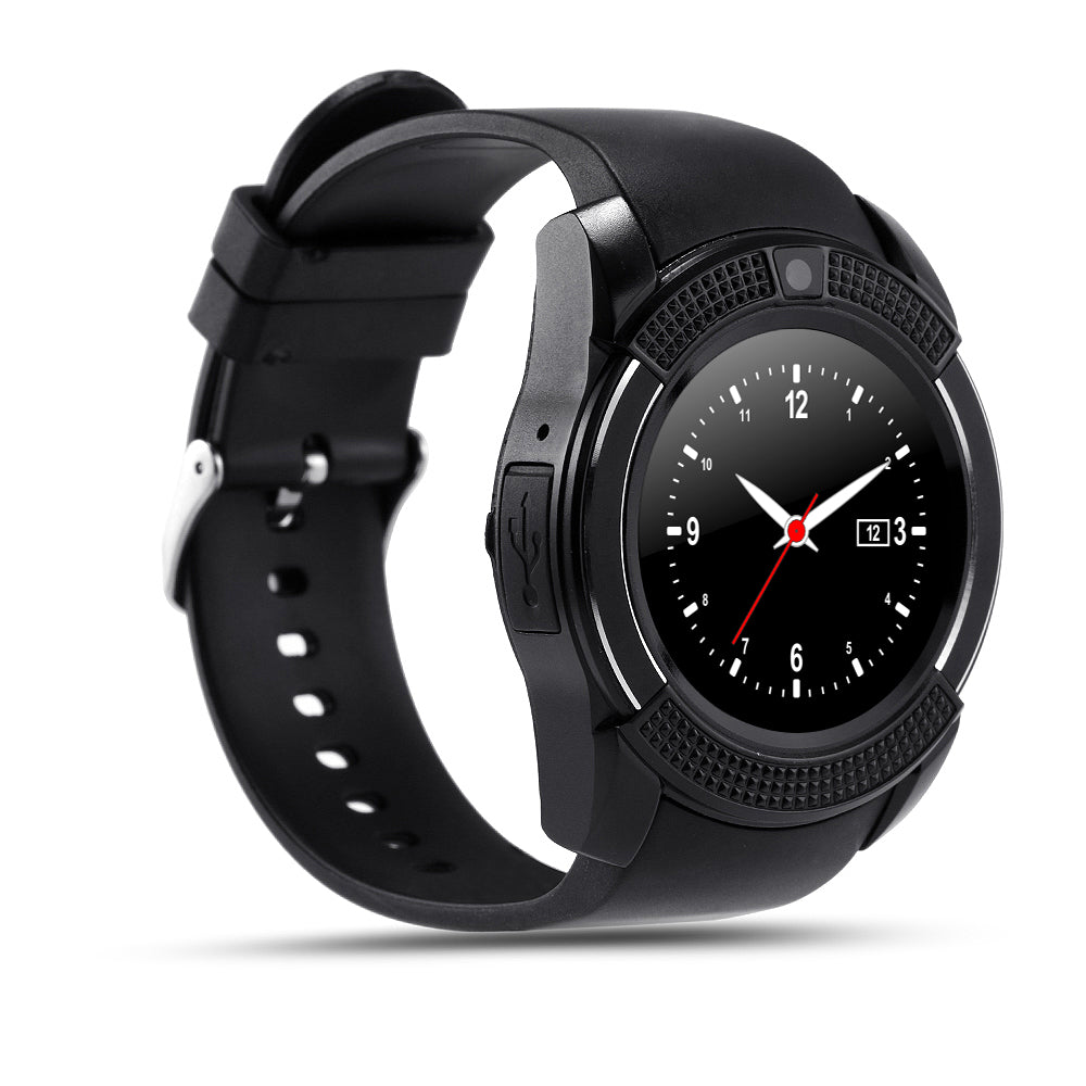 Ceas Smartwatch Chrono 8S Model 2018, Conectivitate Bluetooth 4.0, Camera foto, Functie Telefon, Ecran Lcd, Modul Anti Pierdere, Notificari pentru Facebook, Whatsapp, Sedentary remind, Black