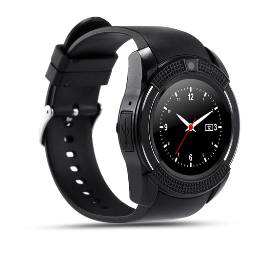 Ceas Smartwatch Chrono 8S Model 2018, Conectivitate Bluetooth 4.0, Camera foto, Functie Telefon, Ecran Lcd, Modul Anti Pierdere, Notificari pentru Facebook, Whatsapp, Sedentary remind, Black
