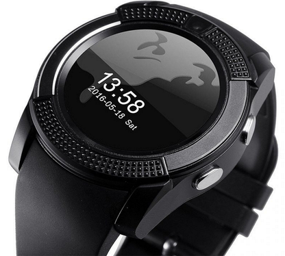 Ceas Smartwatch Chrono 8S Model 2018, Conectivitate Bluetooth 4.0, Camera foto, Functie Telefon, Ecran Lcd, Modul Anti Pierdere, Notificari pentru Facebook, Whatsapp, Sedentary remind, Black