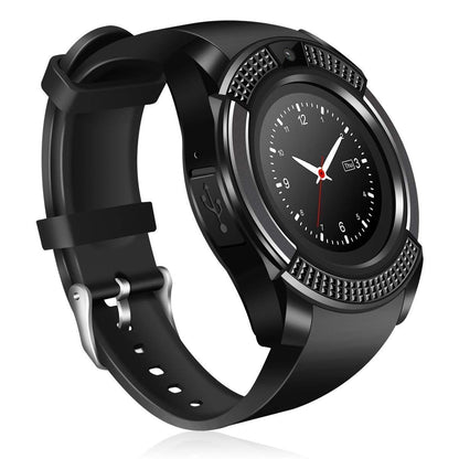 Ceas Smartwatch Cronos V8, Bluetooth, Camera foto si Functie de Telefon, Pedometru, Anti lost, aplicatii Facebook, Whatsapp, Sedentary remind, culoare Negru