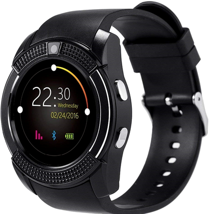 Ceas Smartwatch Cronos V8, Bluetooth, Camera foto si Functie de Telefon, Pedometru, Anti lost, aplicatii Facebook, Whatsapp, Sedentary remind, culoare Negru