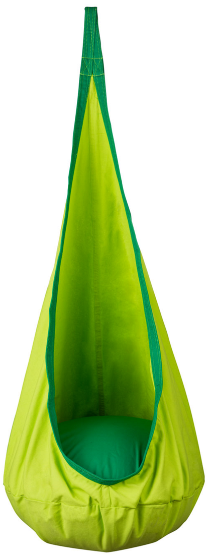 Hamac copii The Raven's Nest tip cocon idealSTORE Dimensiune 140 x 55 cm, Material solid, Include perna, Suport de suspendare, Carlig suplimentar, Ideal pentru camera, gradina sau terasa, Sarcina maxima 80 kg