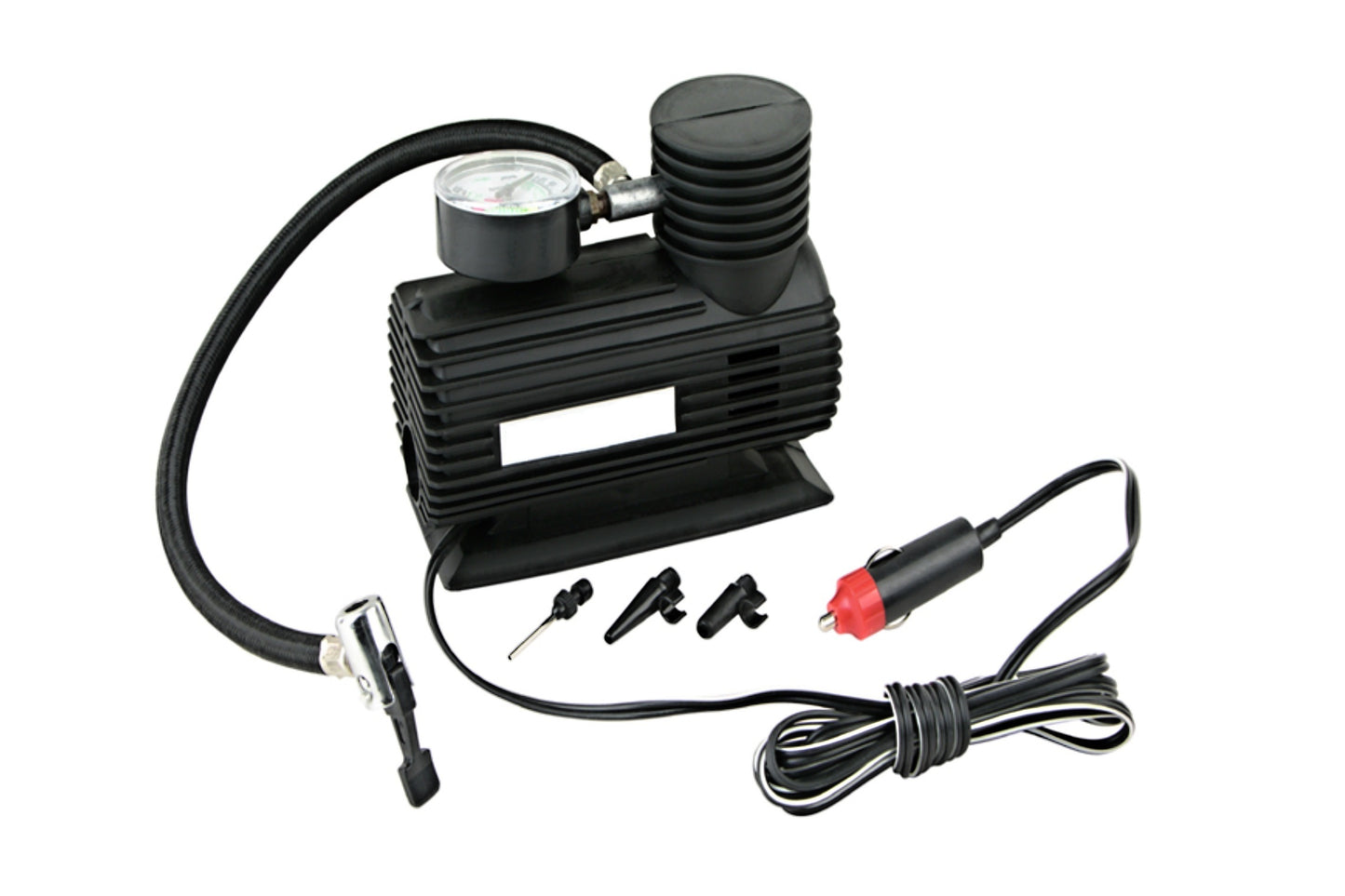 Compresor profesional aer cu manometru 12V, accesorii de umflat incluse