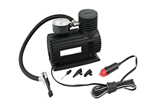 Compresor profesional aer cu manometru 12V, accesorii de umflat incluse