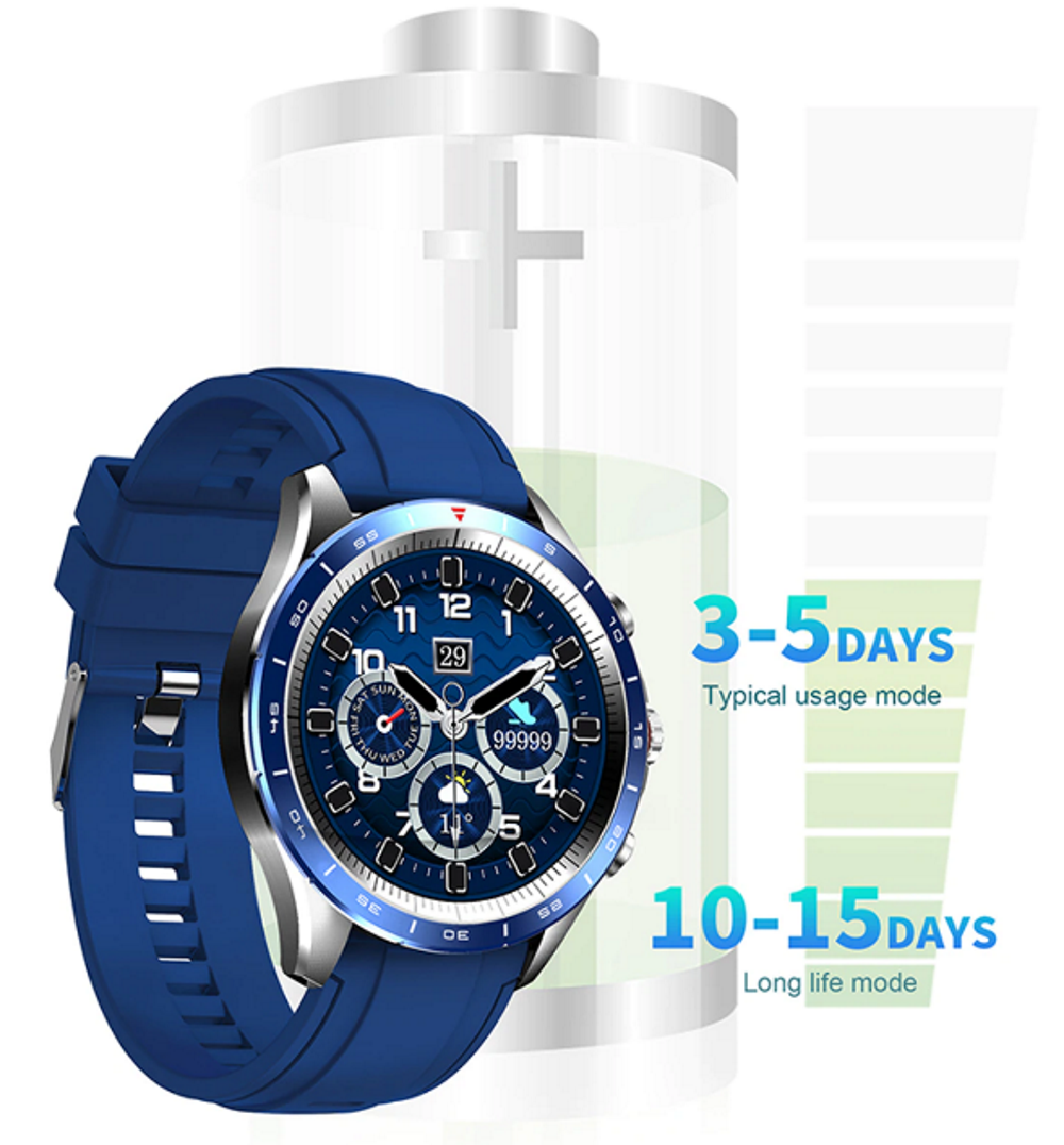 Ceas SmartWatch CONDE FiT idealSTORE, Ecran tactil complet, IOS/Android, Bluetooth Monitorizare Ritm Cardiac, Sport, Calorii, Somn, Tensiunea Arteriala, Vreme, IP 68, Music Control, Multi-sport, Apeluri, Culoare Albastru