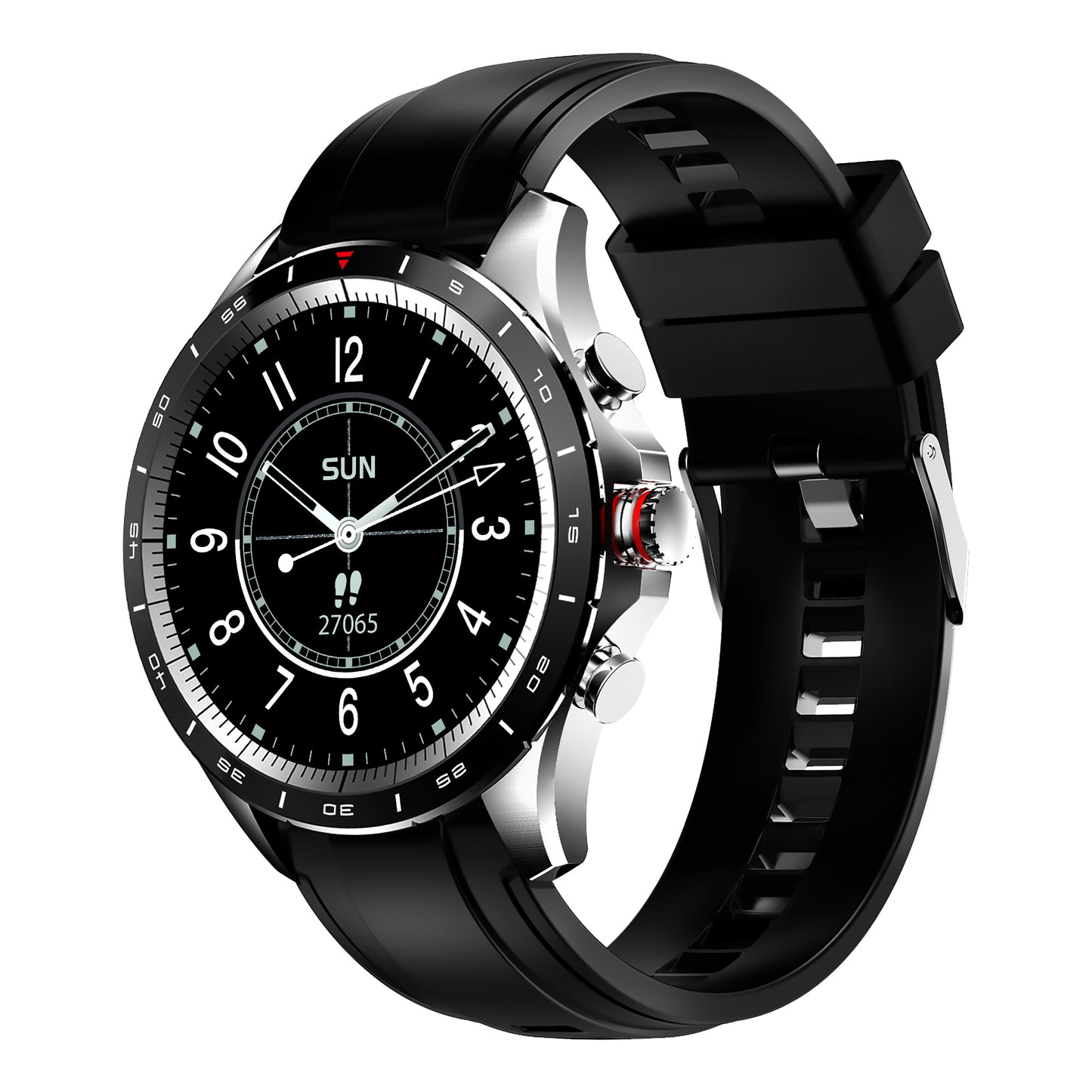 Ceas SmartWatch CONDE FiT idealSTORE, Ecran tactil complet, IOS/Android, Bluetooth, Monitorizare Ritm Cardiac Sport, Calorii, Somn, Tensiunea Arteriala, Vreme, IP 68, Music Control, Multi-sport, Apeluri, Culoare Negru