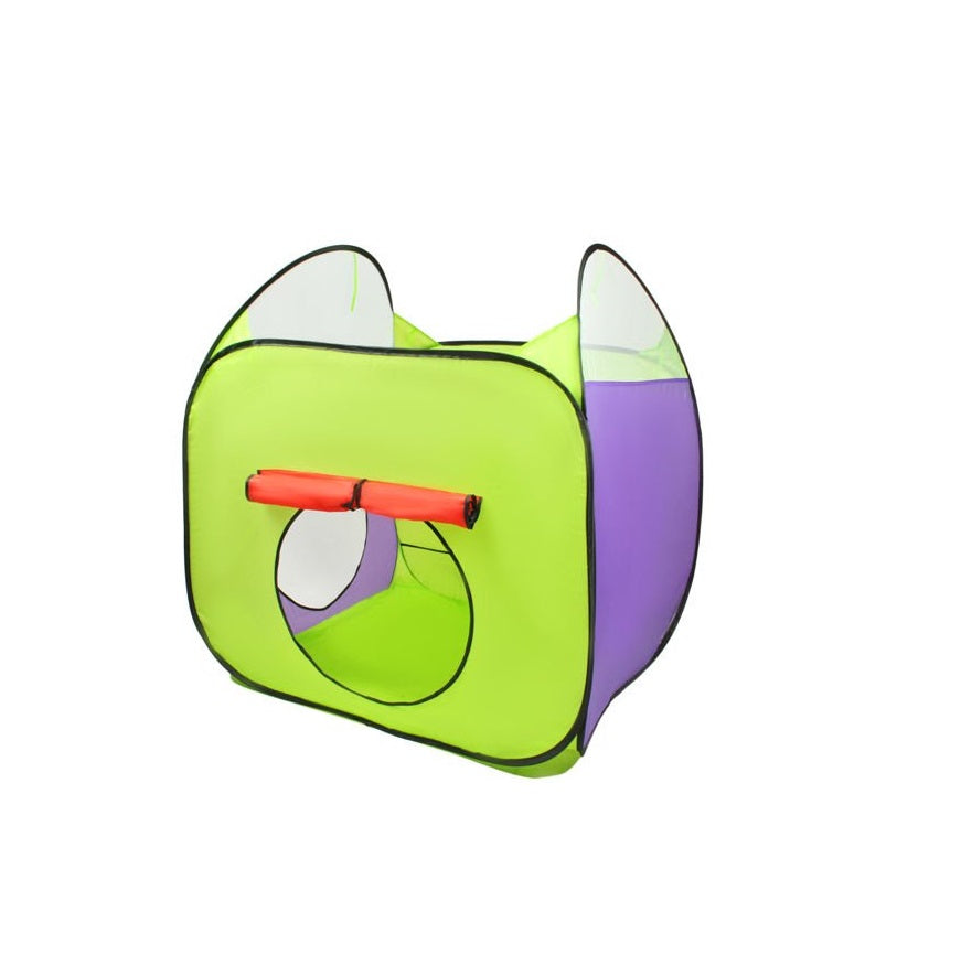 Cort de joaca 2 in 1 idealSTORE, Tunel + Casuta de copii, Dimensiuni 379 x 118 x 105 cm, Include 2 casute, tunel, 200 bile colorate, Proiectat pentru a fi folosit 100% pentru distractie