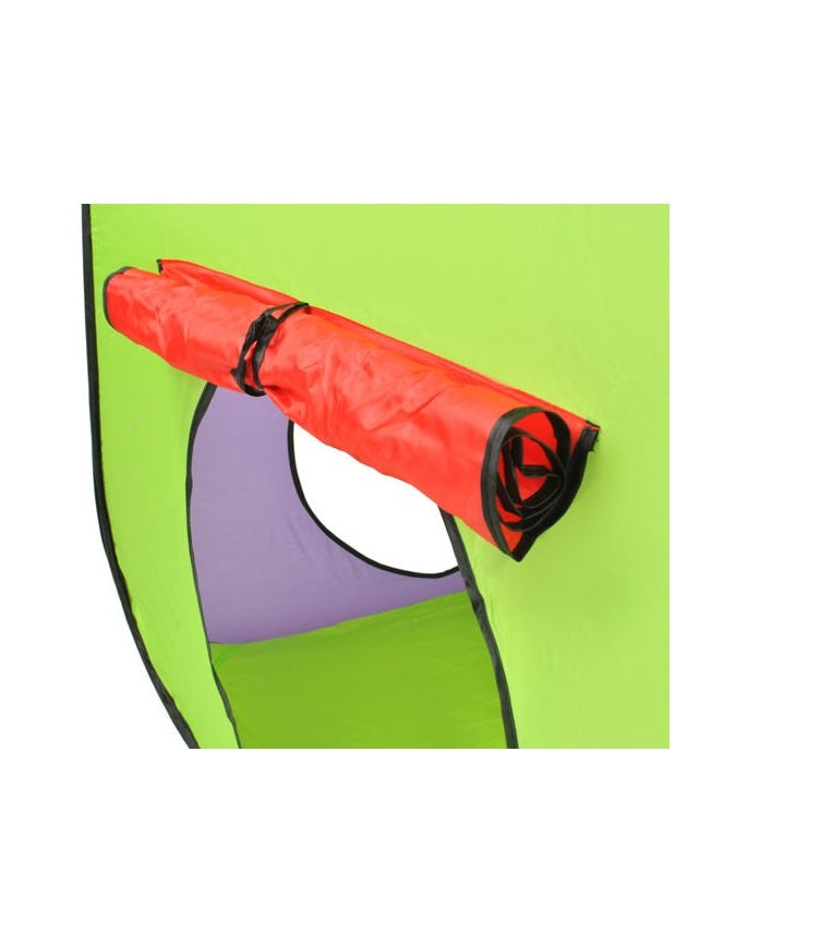 Cort de joaca 2 in 1 idealSTORE, Tunel + Casuta de copii, Dimensiuni 379 x 118 x 105 cm, Include 2 casute, tunel, 200 bile colorate, Proiectat pentru a fi folosit 100% pentru distractie