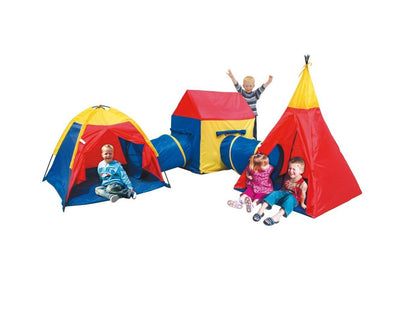 Cort de joaca XXL IDL, Casuta Cu Povesti, Format din 5 PIESE Cort Iglu, Cabana Cort, 2 x Tunel, Potrivit atat pentru interior cat si pentru exterior, Spatiul ideal pentru distractie si amuzament