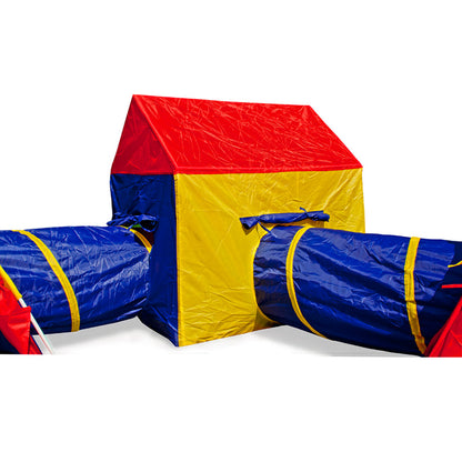 Cort de joaca IDL XXL, Format din 5 piese, Cort Iglu, Cabana Cort, 2 X Tunel, ideal in aer liber dar si in apartament