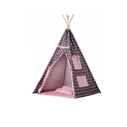 Cort si Spatiu de Joaca PREMIUM pentru copii IDL, Little Indian, Dimensiuni 160 x 100 x 100 cm, Accesorizat cu un Covor moale si 2 Perne, Incurajeaza joaca creativa oferind cadrul perfect care ajuta copilul sa isi dezvolte mintea si modul de gandire