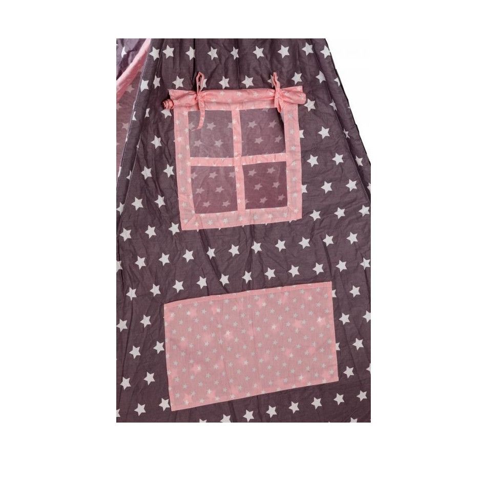 Cort si Spatiu de Joaca PREMIUM pentru copii IDL, Little Indian, Dimensiuni 160 x 100 x 100 cm, Accesorizat cu un Covor moale si 2 Perne, Incurajeaza joaca creativa oferind cadrul perfect care ajuta copilul sa isi dezvolte mintea si modul de gandire