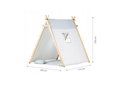 Cort si Spatiu de Joaca pentru Copii IDL, Dimensiuni: 100 x 115 x 130 cm, Structura cadrului din Lemn, Accesorizat cu 1 Covoras si o Perna pentru un confort Sporit, Ofera oportunitatea copilului de as Dezvolta Gandirea prin Folosirea Limbajului Expresiv