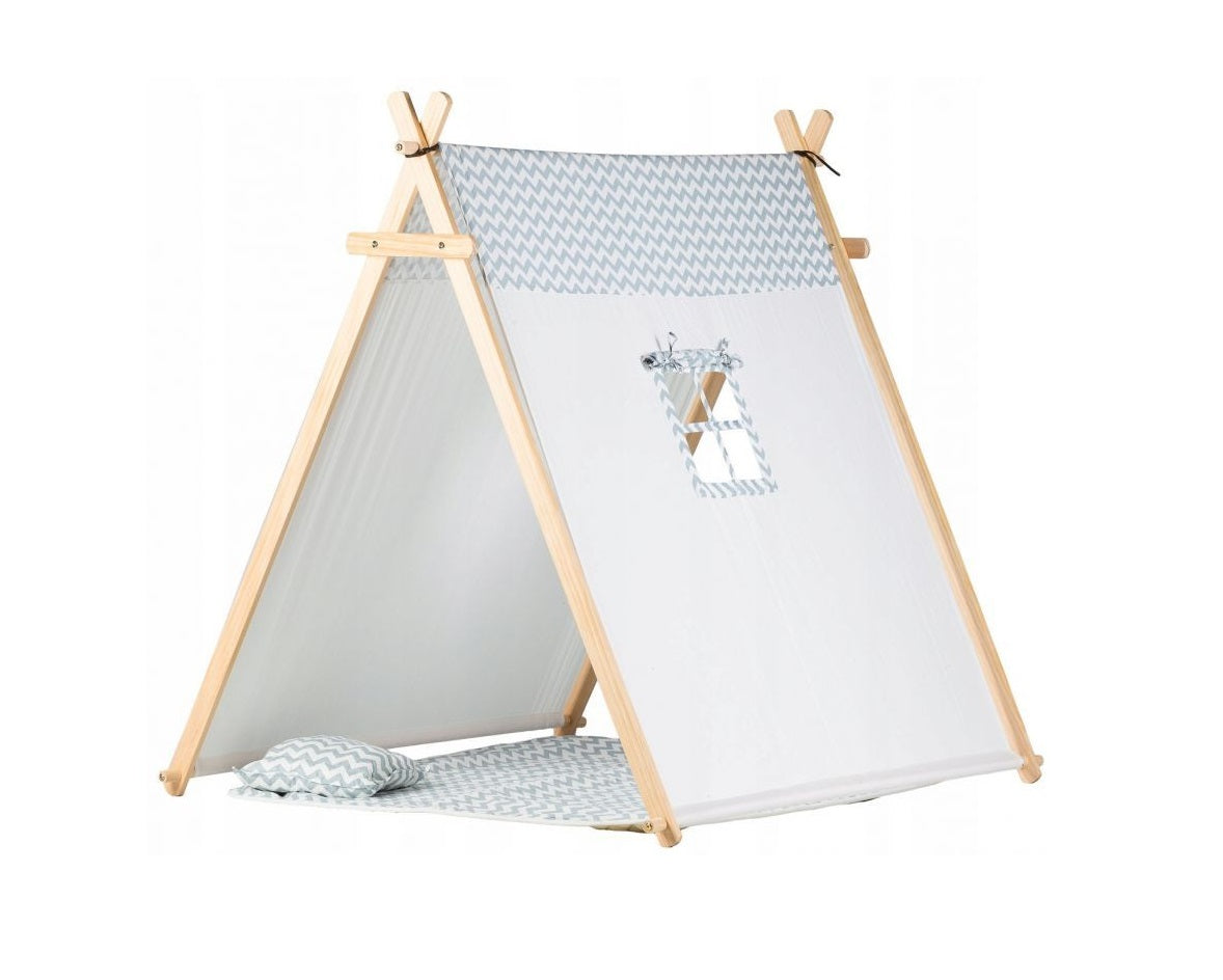 Cort si Spatiu de Joaca pentru Copii IDL, Dimensiuni: 100 x 115 x 130 cm, Structura cadrului din Lemn, Accesorizat cu 1 Covoras si o Perna pentru un confort Sporit, Ofera oportunitatea copilului de as Dezvolta Gandirea prin Folosirea Limbajului Expresiv