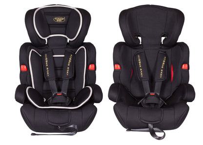 Scaun auto Profesional, BABY JOLIE COSMO IDL Collection, Pentru 3 grupe de greutate intre 9-36 Kg, Format din doua parti baza cu cotiere conturate si spatar, Tetiera reglabila, Echipat cu centura de siguranta cu prindere in 5 puncte, Negru