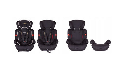 Scaun auto Profesional, BABY JOLIE COSMO IDL Collection, Pentru 3 grupe de greutate intre 9-36 Kg, Format din doua parti baza cu cotiere conturate si spatar, Tetiera reglabila, Echipat cu centura de siguranta cu prindere in 5 puncte, Negru